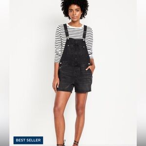 Old Navy ( new!) black wash short overalls
